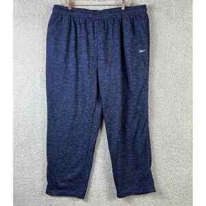 Reebok Sweatpants Mens 2XL Blue Elastic Waist Athletic Training Warm Up Gym